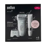 Braun Silk-&eacute;pil 7 7-441 Epilaator - H&otilde;bedane/Valge - 40 pintsetti - MicroGrip - 0,5 mm - Laetav - Sisseehitatud aku