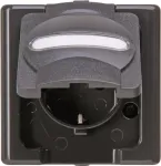 Heinrich Kopp Schutzkontakt-Steckdose AP-FR Steckdose 1f. BlueElectric Anthracite