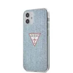 Guess Apple iPhone 12 mini 5,4 inch PC/TPU Denim Triangle Cover Light Blue