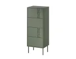 Kummut cama meble Cama 4S TRESSE 50x40x125 cm, matt roheline, 4 sahtlit, puitlaastplaat