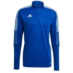adidas Tiro 21 meeste treeningpluus, Team Royal Blue/Valge, pikkade varrukatega, veerandzipiga, suurus XL