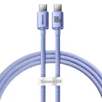 Baseus USB-C to USB-C Crystal Shine 100W PD kiirlaadimis- ja andmekaabel, 1,2 m, lilla