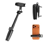 ULANZI Mini Selfie Stick statiiv Bluetooth-puldiga nutitelefonidele, must