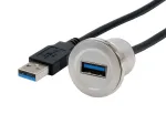 EXSYS EX-49186 USB 3.2 Gen 1 paneelile paigaldatav adapter, USB-A emane to manane, 30 cm, metall