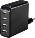 VOLTCRAFT UC-4AXX001 USB laadija 24 W 4x USB-A must siseruumides