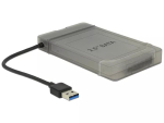 Delock 62742 muundur USB 3.0 Type-A &ndash; 22-kontaktiline SATA 6 Gb/s 2,5" HDD/SSD jaoks, kaitse&uuml;mbrisega, must/hall