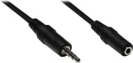 GoodConnections 3,5 mm heli pikenduskaabel, isane emasele, 3-pooluseline, must, 2,5 m AS-35V25