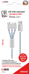 2GO USB-kaabel USB-B &ndash; USB-C/Micro-USB-B/Lightning, 1,5 m, mitmev&auml;rviline