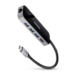Axagon HMC-6GL USB 3.2 Gen 1 jaotur, 3x USB-A, HDMI 4k/30Hz, RJ-45, PD 100W, 20 cm USB-C kaabel