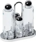 Alessi 5070 &otilde;li- ja &auml;&auml;dikadosaator, maitseainekomplekt, klaas, roostevaba teras, l&auml;bipaistev
