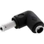 DC adapter InLine 5.5&times;2.5 mm nurkpistik isane&ndash;emane, 5 V sisend, siseruumides, must
