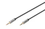 Digitus DB-510110-010-S helikaabel, 3,5 mm jack &ndash; 3,5 mm jack, isane/isane, 1 m, kahekordse varjestusega, must