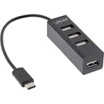 InLine USB 2.0 4-pordiline jaotur, USB-C isane kuni 4x USB-A-pesa, kaabel 15 cm