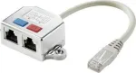 Renkforce RJ45 v&otilde;rgu T-adapter CAT 6 [2x RJ45-pesa - 1x RJ45-pistik] 15,00 cm metall (RF-4538138)