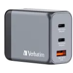 Verbatim GNC-65 GaN Charger 65W koos 2 x USB-C PD 65W / 1 x USB-A QC 3.0 (EU/UK/US)