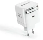 GaN Charger 65W by RealPower, 65 Watt, Dual USB-C ports, Valge