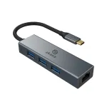 Akasa USB Type-C 4-In-1 Hub with Ethernet 1 x RJ45 3 USB-A USB 3.2 Gen 1
