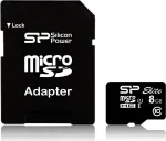 Silicon Power Elite 8GB microSDHC UHS-I m&auml;lukaart Class 10