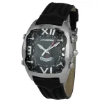 CHRONOTECH MAN CT7677M-02 analoogkvartskell 45mm must sihverplaat nahkrihm