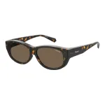 Polaroid PLD9020S086 Unisex P&auml;ikeseprillid Havana Ruudukujuline Plastikraam Pruun Polariseeritud L&auml;&auml;ts
