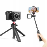 ULANZI MT-16 Mini statiiv ja selfiepulk kupeaga ja k&uuml;lgkingaga, must