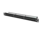Patch-paneel LANBERG PPU5-1048-B 1U, 48 porti Cat5e, must, 445&times;102&times;44,5 mm