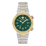 VERSACE VE8G00524 Naiste &Scaron;veitsi kvartskell 43mm musta numbrilaud ja safiirkristalliga nahkrihm