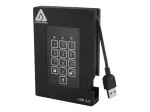 Apricorn Aegis Padlock Fortress A25-3PL256-500F v&auml;lkm&auml;lu - 500GB - USB 3.2 Gen 1 - AES 256-bit riistvaraline kr&uuml;pteerimine - must