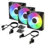Arctic BioniX P14 A-RGB 140mm PWM Fan 3-Pack - Must - Addressable RGB, 2500 RPM, 186 m&sup3;/h
