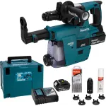 Makita DHR243JWX2 18V Harjata mootoriga SDS-Plus 3-režiimiline juhtmevaba l&ouml;&ouml;kpuur-komplekt 2x 5.0Ah akuga, laadija ja Makpaci kohvriga