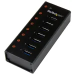 StarTech.com 7-pordiline USB 3.0 jaotur &ndash; laua- v&otilde;i seinale kinnitatav metallkorpus~7-pordiline USB 3.0 jaotur (5 Gbit/s) &ndash; laua- v&otilde;i seinale kinnitatav metallkorpus