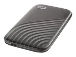 V&auml;line SSD | WESTERN DIGITAL | My Passport | 1TB | USB-C | Kirjutamiskiirus 1000 MB/s | Lugemiskiirus 1050 MB/s | WDBAGF0010BGY-WESN