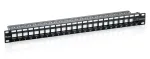 Equip 24-pordine Keystone Cat.6 varjestamata patch-paneel, must