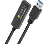 Techly ICUR30100G USB 3.2 Gen 1 (USB 3.0) repiiter-pikenduskaabel, 10 m