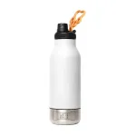 Asobu - Dog Bowl Buddy - Edelstahlflasche mit 2 N&auml;pfen Wei&szlig;