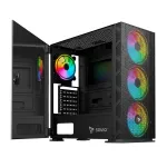 SAVIO arvutikorpus Raptor X1 ARGB klaas/v&otilde;rk must