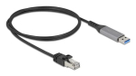 V&otilde;rguadapteri kaabel DELOCK USB Type-A kuni RJ45 Gigabit Ethernet Cat6 1 m, antratsiit/must