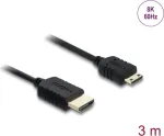 HDMI-kaabel DELOCK 81686 &mdash; 3 m, HDMI-t&uuml;&uuml;p A (isane) HDMI-t&uuml;&uuml;bile C (mini, isane), 48 Gbit/s, kuni 7680&times;4320