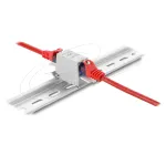 DELOCK Cat.6A RJ45 &uuml;hendusmuhv kahe pesaga DIN-liistule, hall