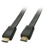 Lindy 36995 HDMI-kaabel, isane&ndash;isane, 0,5 m, varjestatud, lame, 4K, must