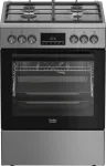 Eraldiseisev gaasi-elektripliit BEKO FBM62330GXTN 60 cm, 4-p&otilde;letiga gaasipliit, 72 L elektriahi, energiaklass A