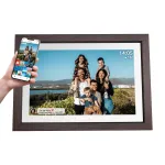 Denver PFF-1040DW DARK WOOD digitaalne raam 10,1 tolli IPS puuteekraaniga puitraam FRAMEO