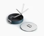 Joseph Joseph Space Fold Handle Ceramic Non-Stick 28cm Blue Saute Pan with Lid