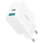 Joyroom 20W Dual-Port (USB-A + USB-C) Laadija EU Pistik Valge