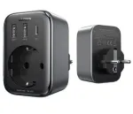UGREEN CD314 30W GaN laadija 2 USB-A, 1 USB-C ja 1 AC-pistikupesaga, EU-pistik, must
