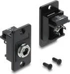 Delock paneelile paigaldatav alalisvoolu pistikupesa 5,5 x 2,5 mm emane, jooteliitmik, must 91186