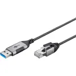 Goobay Ethernet-kaabel USB-A 3.0 RJ45-le &otilde;huke 2 m - &uuml;hendab ruuteri, modemi v&otilde;i (74395)