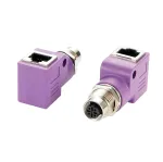 EXSYS EX-49523 M12 D-koodiga 4-pin emane - RJ45 emane 90&deg; t&ouml;&ouml;stuslik Etherneti adapter