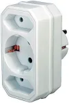 Toiteadapter Brennenstuhl 1508050 2 + 1 pistikupesaga, valge