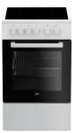 Beko FSS57000GW pliit Vabaltseisev pliit Elektriline keraamiline pliit Must, Valge